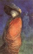 Henry Somm The Red overcoat oil painting